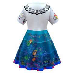 Kids Girls Encanto Mirabel Cosplay Dress With Bag Halloween Carnival Suit