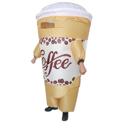 Coffee Cup Inflatable Costume Full Body Blow Up Costumes Halloween Cosplay Suit