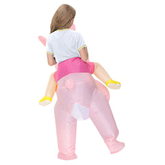 Adult And Kids Pink Inflatable Rabbit Monster Mascot Cosplay Costume Halloween Carnival Suit