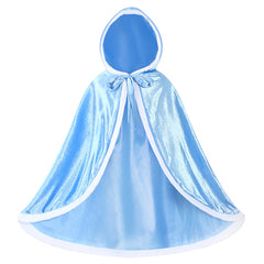 Winter Girl Princess Light Blue Cloak Hooded Cape  Cosplay Costume Outfits Halloween Carnival Suit