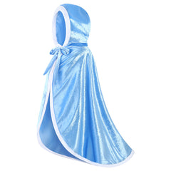 Winter Girl Princess Light Blue Cloak Hooded Cape  Cosplay Costume Outfits Halloween Carnival Suit