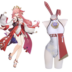Game Genshin Impact Yae Miko Cosplay Costume Bunny Girls Outfits Halloween Carnival Party Suit