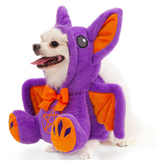 Purple Bat Pet Dog Clothes Outfits Cosplay Costume Halloween Carnival Suit