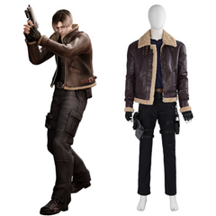 Game Resident Evil 4 Remake Leon S.Kennedy Cosplay Costume Coat Pants Outfits Halloween Carnival Suit