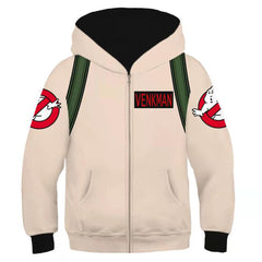 Kids Children Movie Ghostbusters Peter White Hoodie Coat Outfits Cosplay Costume Halloween Carnival Suit