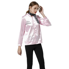 Grease Pink Ladies Silks and Satins Jacket Costume Women Halloween Carnival Suit