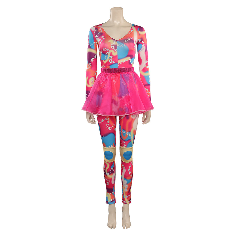 Movie Barbie 2023 Margot Robbie Barbie Outfits Jumpsuit Bodydress Cosplay Costume Halloween Carnival Suit-Coshduk