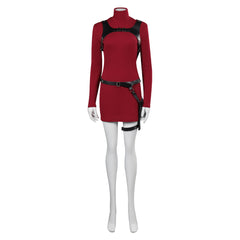Game Resident Evil 4 Remake Ada Wong Red Dress Outfits Cosplay Costume Halloween Carnival Suit