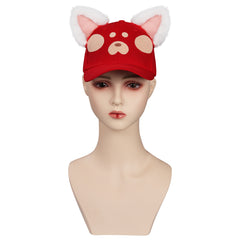 Movie Turning Red Red Panda Cosplay Hat Cap Halloween Carnival Costume Accessories