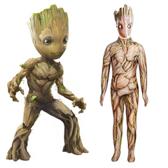 Kids Movie Guardians of the Galaxy Groot Cosplay Costume Jumpsuit Outfits Halloween Carnival Suit