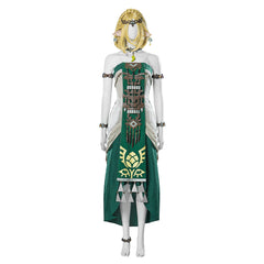 Game The Legend of Zelda Princess Zelda Outfits Green Dress Cosplay Costume Halloween Carnival Suit
