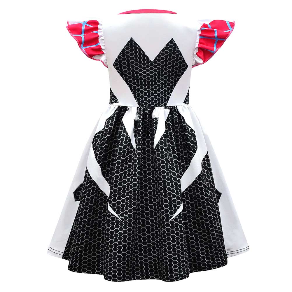 Kids Girls Movie Spider-Man Gwen Stacy Cosplay Costume Outfits Hallowe