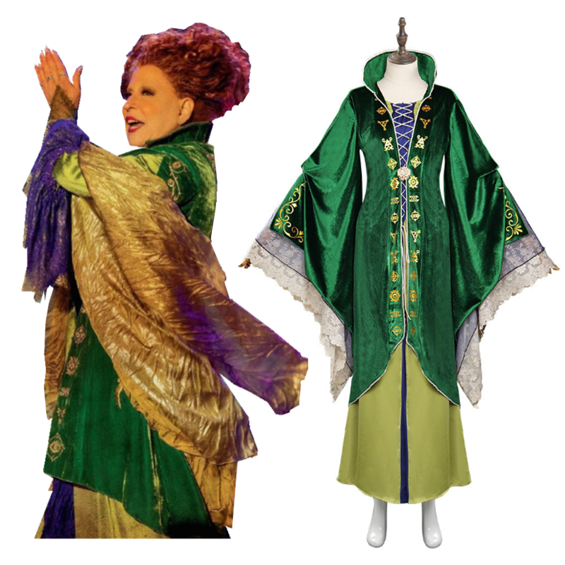 Hocus Pocus 2 Winifred Sanderson Cosplay Costume Dress Outfits Halloween Carnival Suit