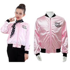 Movie Grease Pink Ladies Silks and Satins Jacket Black Beam Kids