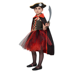 Kids Girls Movie Pirates of the Caribbean Pirate Cosplay Costume Outfits Halloween Carnival Suit