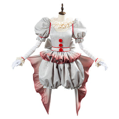 Pennywise Cosplay Costume Horror Pennywise The Clown Costume Outfit for Women Girls Halloween Carnival