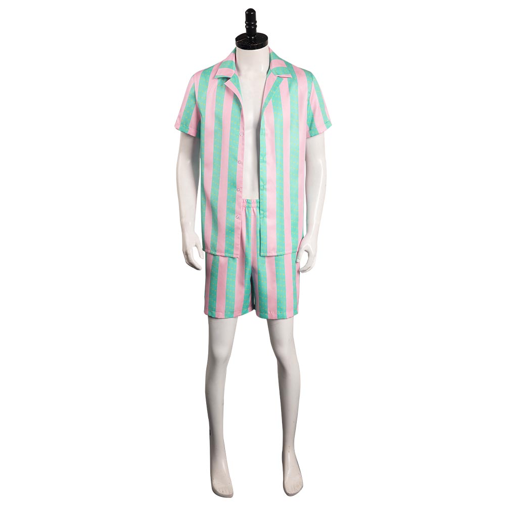 Movie Barbie 2023 Ken Outfits Green Beach Shirt Cosplay Costume Halloween Carnival Party Suit