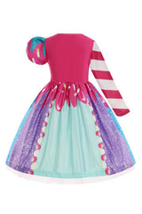 Kids Girls Candy Outfits Children Colourful Princess Drss ​Skirt ​Cosplay Costume Halloween Carnival Suit