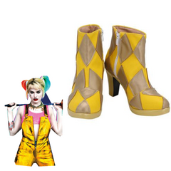 Movie Birds Of Prey 2020 Harley Quinn Yellow Cosplay Shoes Boots Halloween Props