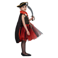 Kids Girls Movie Pirates of the Caribbean Pirate Cosplay Costume Outfits Halloween Carnival Suit
