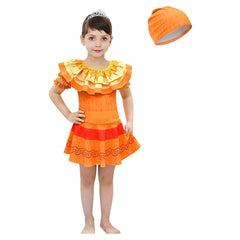 Kids Girls Encanto  Pepa Swimsuit Jumpsuit Outfits Halloween Carnival Suit