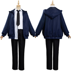 Anime Power Shirt Coat Outfit Blue Set Halloween Carnival Suit Cosplay Costume