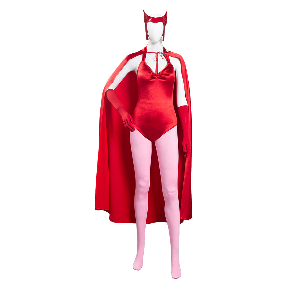 TV Wanda Vision Scarlet Witch Wanda Maximoff Women Jumpsuit Outfits Halloween Carnival Suit Cosplay Costume