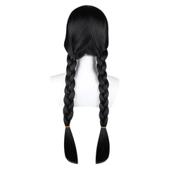 Addams Cosplay Wig Heat Resistant Synthetic Hair Carnival Halloween Party Props