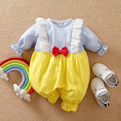 Snow White Cosplay Costume Cartoon Infant Jumpsuit Onesie Flannel Halloween Fancy Dress Rompers
