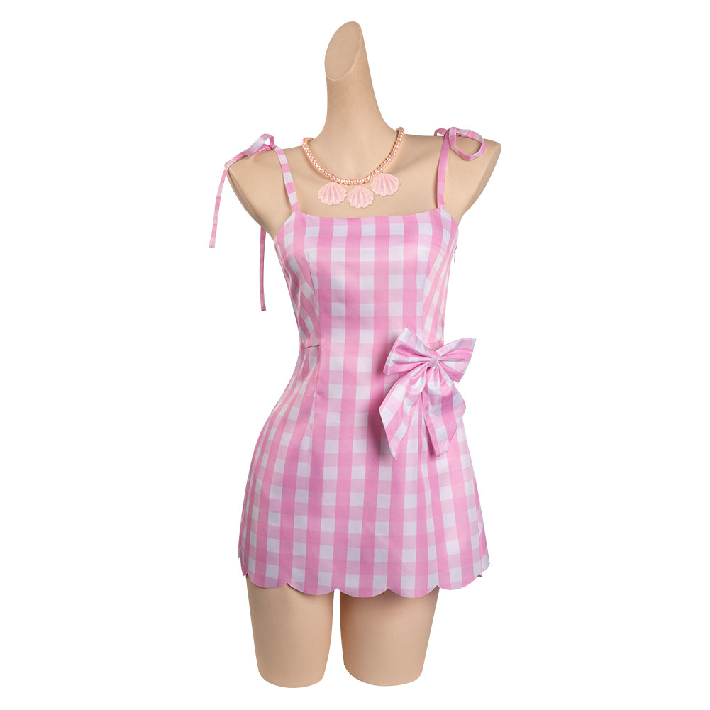 2023 Barbie Margot Robbie Barbie Pink Dress Barbie Cosplay Costume Outfits Halloween Carnival Suit