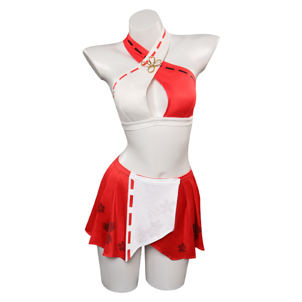 Genshin Impact Yae Miko Cosplay Costume Swimsuit Outfits Halloween Carnival Party Suit