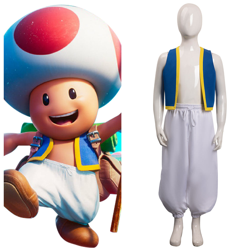 Kids Children The Super Mario Bros. Movie - Toad/KINOPIO Cosplay Costume Outfits Halloween Carnival Suit