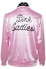 Movie Grease Pink Ladies Silks and Satins Jacket Costume Women Halloween Carnival Suit