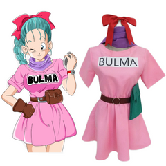 Dragon Ball Bulma Pink Dress Cosplay Costume Outfits Halloween Carnival Suit