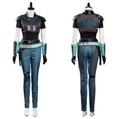 TV The Book Of Boba Fett Cara Dune Blue Uniform Outfit Cosplay Costume Halloween Carnival Suit