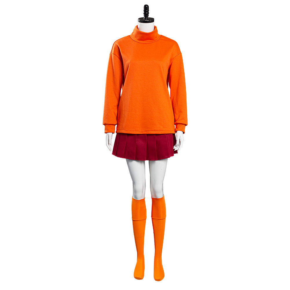 Scooby-Doo Uniform Outfit Velma Dinkley Halloween Carnival Costume Cosplay Costume