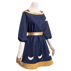 Kids Girls TV The Owl House Amity Blue Dress Outfits Cosplay Costume Suit