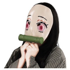 Anime Nezuko Mask Cosplay Latex Masks Helmet Masquerade Halloween Party Costume Props