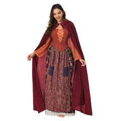 Hocus Pocus 2 Mary Sanderson Hooded Costume Cloak Outfits Halloween Carnival Suit