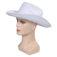 Movie Barbie 2023 Ken White Cowboy Hat Cosplay Cap Accessories Halloween Props