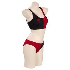 Harley Quinn Swimsuit Cosplay Costume Two-Piece Swimwear Outfits Halloween Carnival Suit