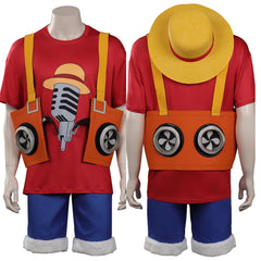 Anime One Piece Film Red 2022 Monkey D. Luffy Cosplay Costume Outfits Halloween Carnival Suit