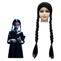Kids Jenna Ortega Cosplay Wig Heat Resistant Synthetic Hair Carnival Halloween Party Props