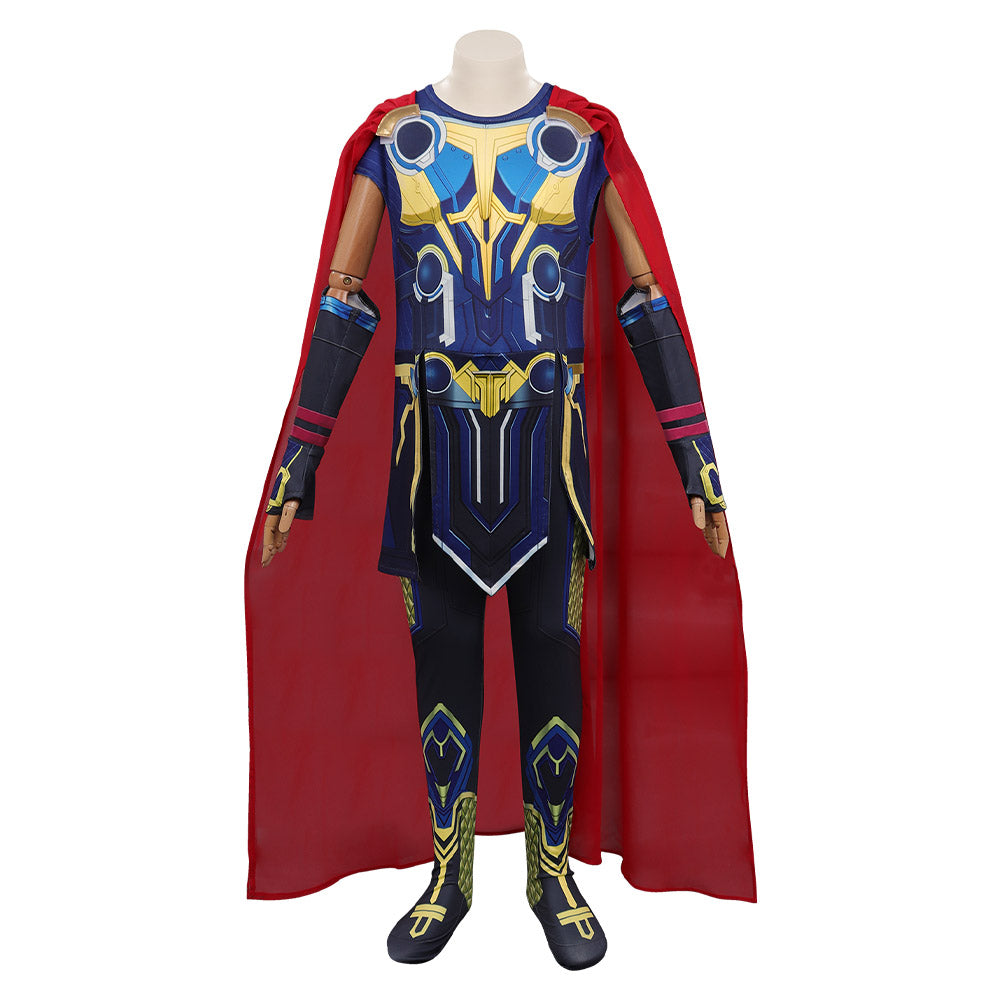 Movie Thor: Love and Thunder (2022) Cosplay Costume Jumpsuit Cloak Outfits Kids Children Halloween Carnival Suit