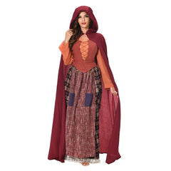 Hocus Pocus 2 Mary Sanderson Hooded Costume Cloak Outfits Halloween Carnival Suit