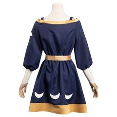 Kids Girls TV The Owl House Amity Blue Dress Outfits Cosplay Costume Suit