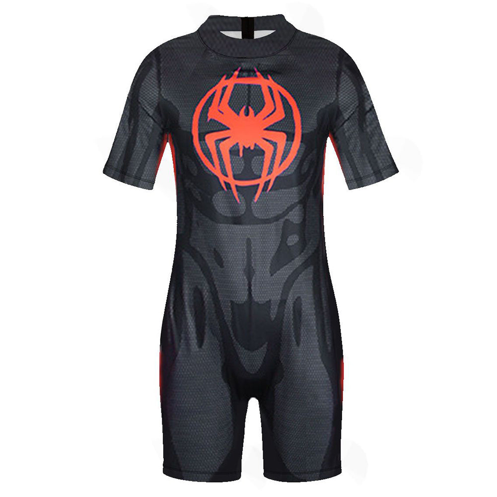 Kids Children Spider-Man Miles Morales Swimsuit Cosplay Costume Outfits Halloween Carnival Party Disguise Suit