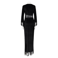 Movie Elvira:Mistress of the Dark Elvira Outfits Black Dress Cosplay Costume Halloween Carnival Suit