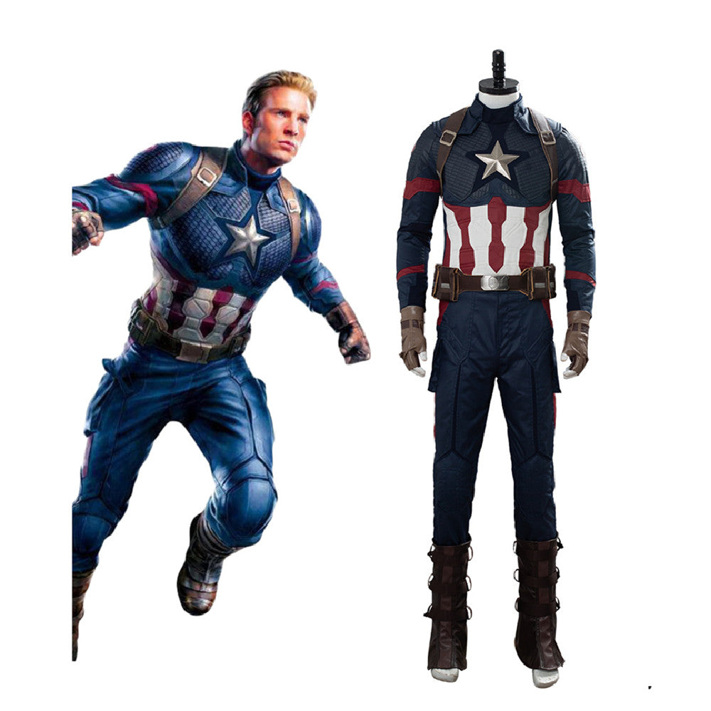 Avengers 4: Endgame Steve Rogers Captain America Cosplay Costume Halloween Carnival Suit