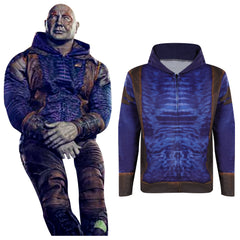 Guardians of the Galaxy Vol. 3 Drax Hoodie Cosplay Costume Outfits Halloween Carnival Party Disguise Suit